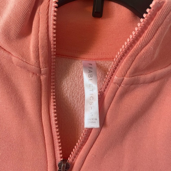Fabletics Caterina mock neck half zip coral pullover size S - Picture 5 of 9